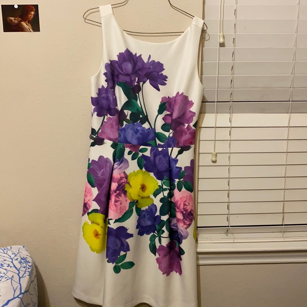 White floral midi dress